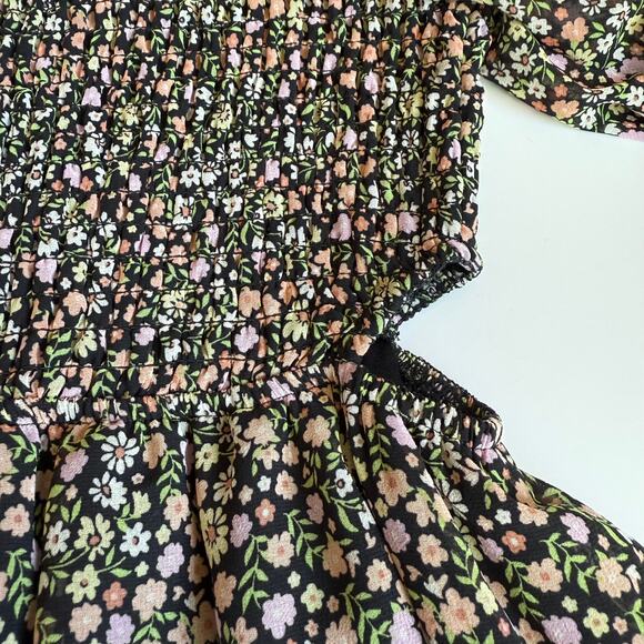 NEW Art Class Girls Black Floral Smocked Cut-Out Chiffon Dress - Picture 4 of 10